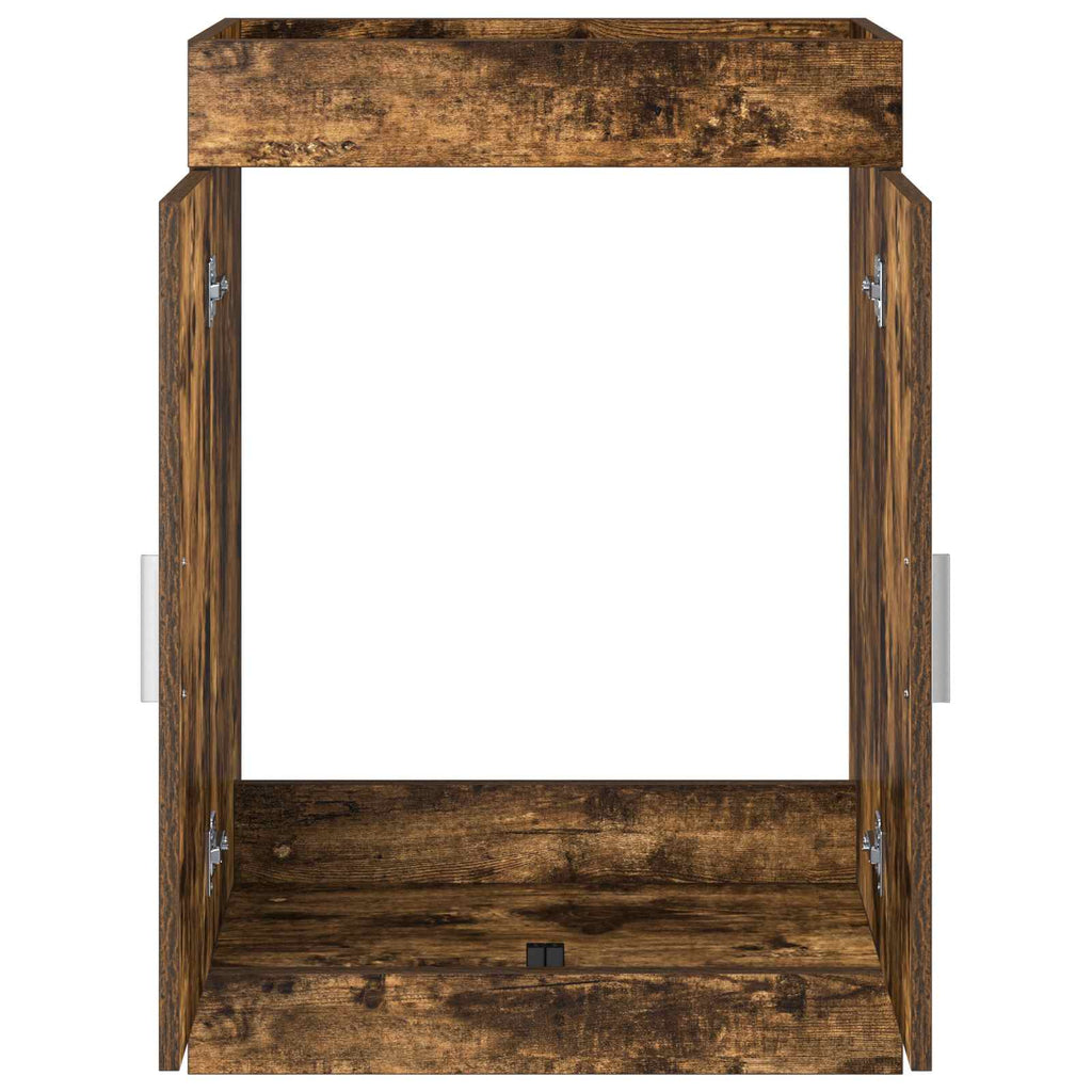 Badunterschrank Geräucherte Eiche 56 x 37,5 x 81 cm