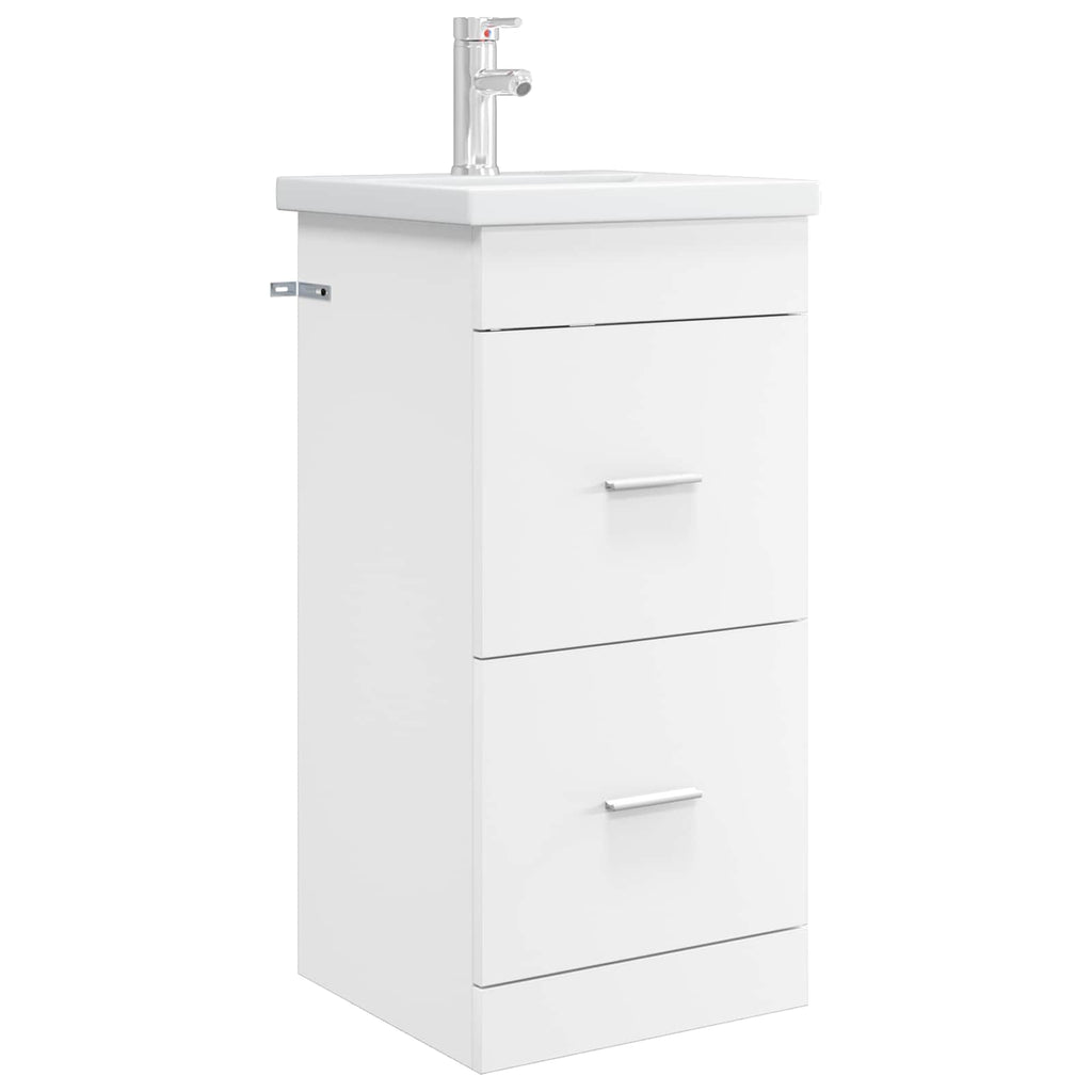 Badezimmerschrank mit Waschbecken Weiß 42 x 40 x 84,5 cm