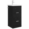 Badezimmerschrank mit Waschbecken Schwarze Eiche