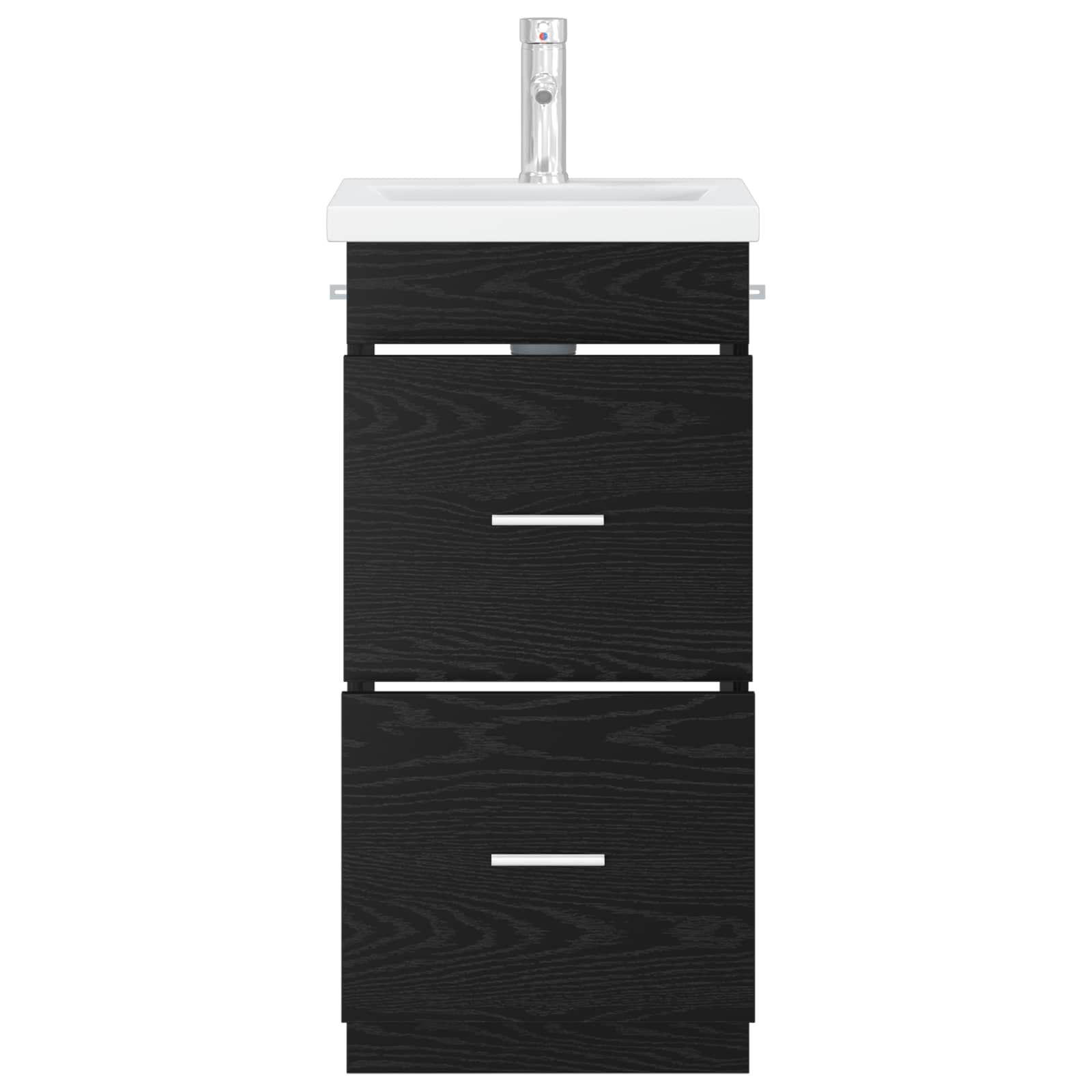 Badezimmerschrank mit Waschbecken Schwarze Eiche