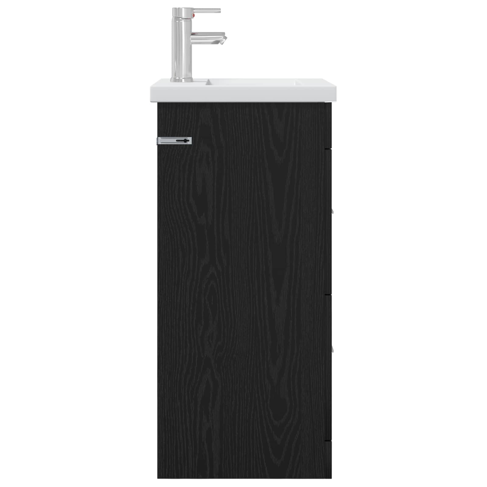 Badezimmerschrank mit Waschbecken Schwarze Eiche