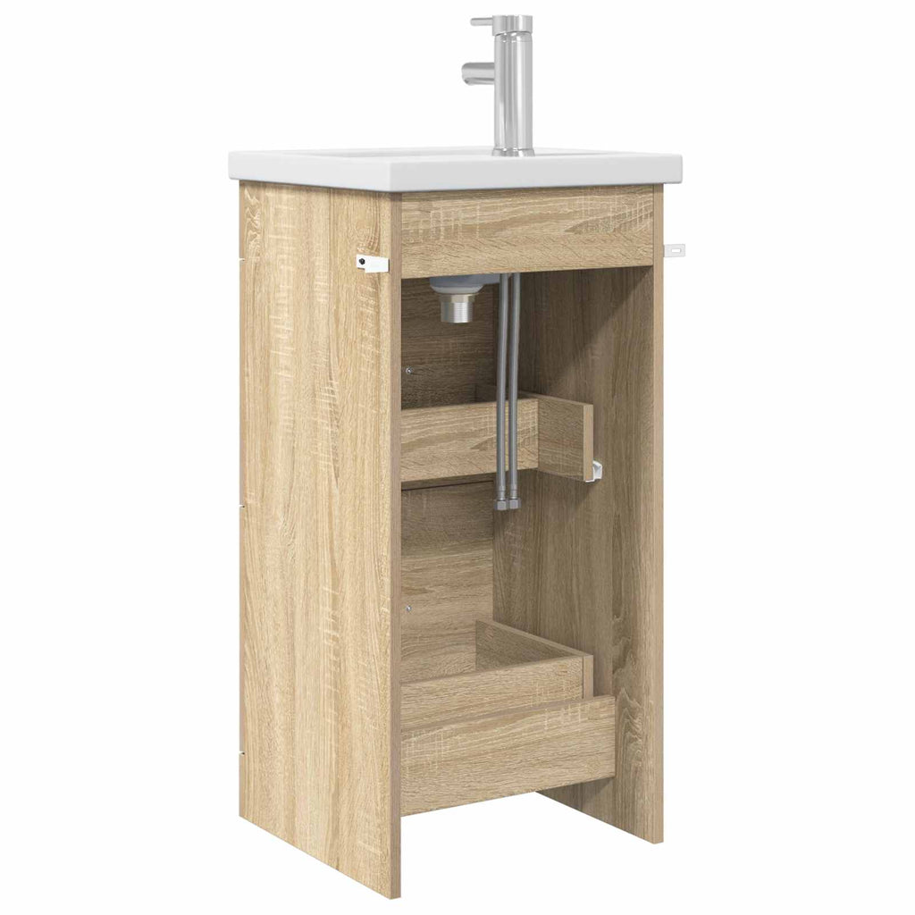 Badezimmerschrank mit Waschbecken Sonoma-Eiche