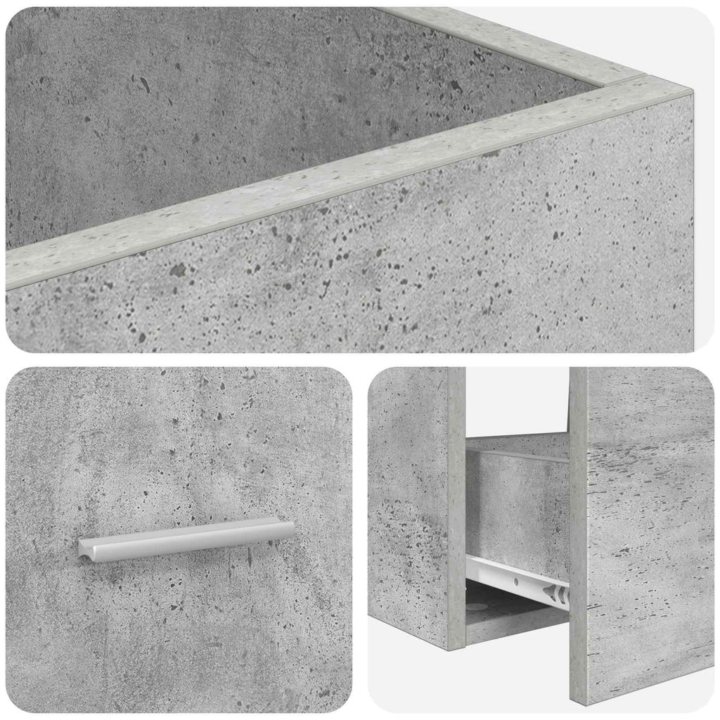 Badezimmerschrank mit Waschbecken Betongrau 42 x 40 x 84,5 cm
