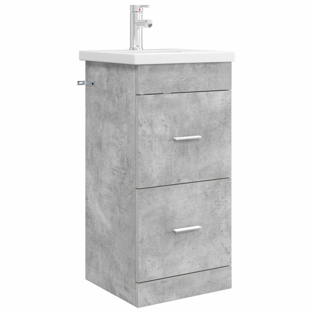 Badezimmerschrank mit Waschbecken Betongrau 42 x 40 x 84,5 cm