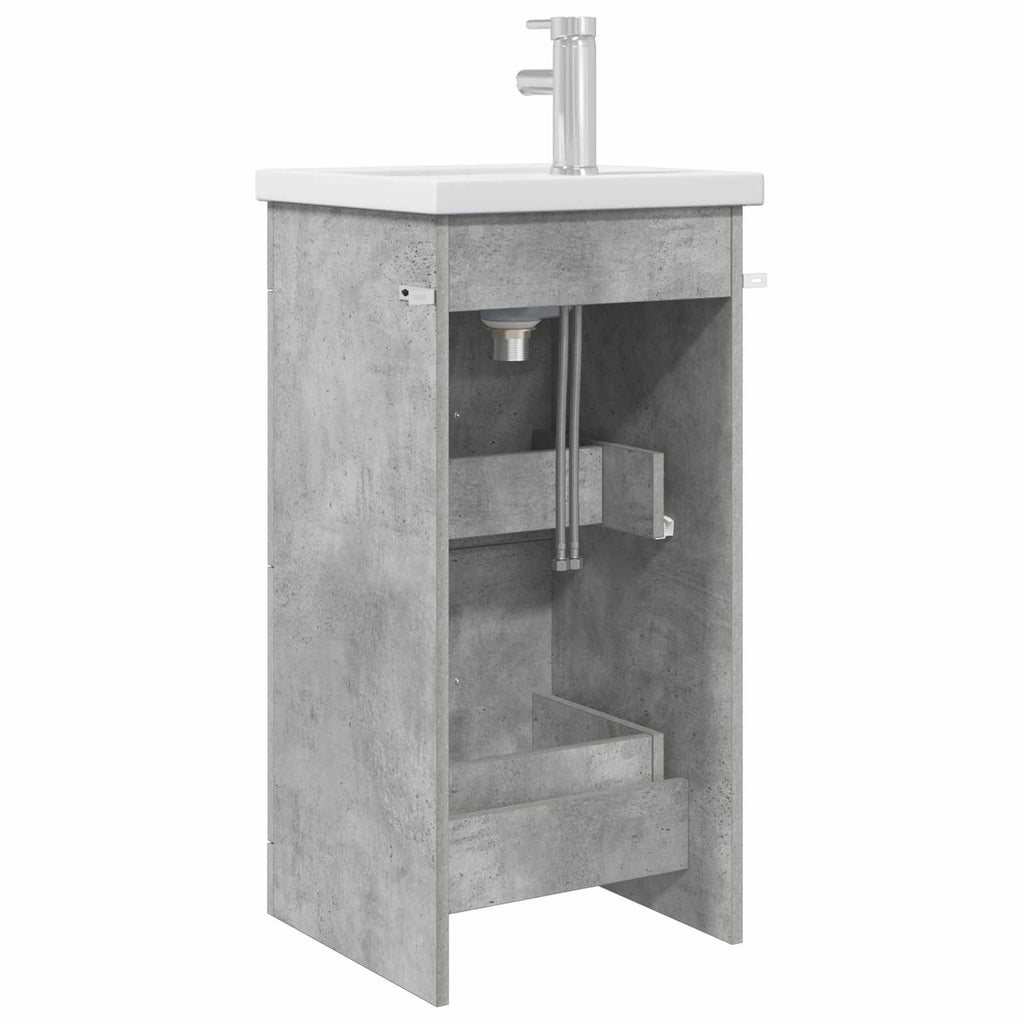 Badezimmerschrank mit Waschbecken Betongrau 42 x 40 x 84,5 cm