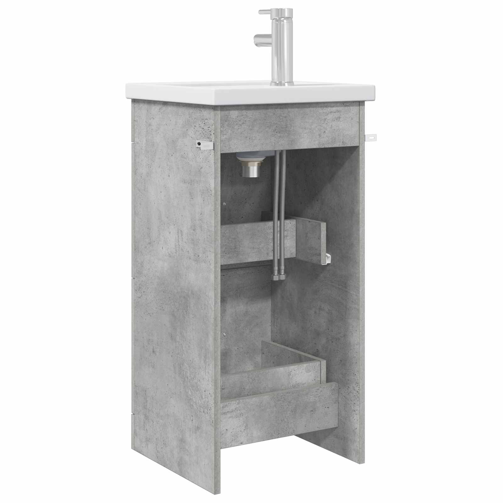 Badezimmerschrank mit Waschbecken Betongrau 42 x 40 x 84,5 cm