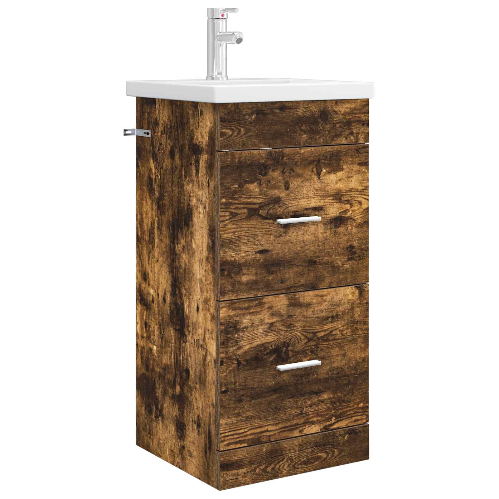 Badezimmerschrank mit Waschbecken Geräucherte Eiche