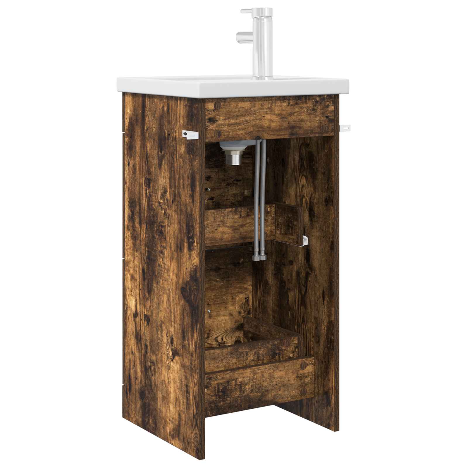 Badezimmerschrank mit Waschbecken Geräucherte Eiche