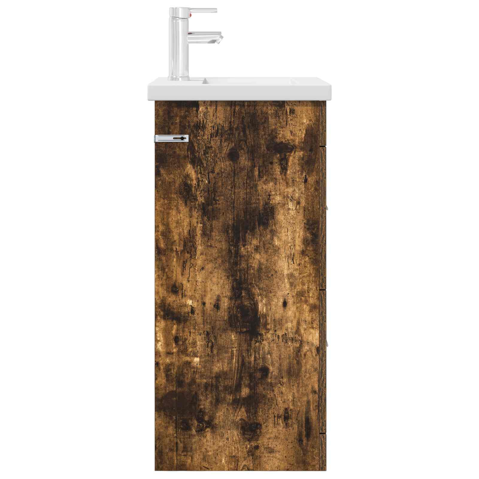 Badezimmerschrank mit Waschbecken Geräucherte Eiche