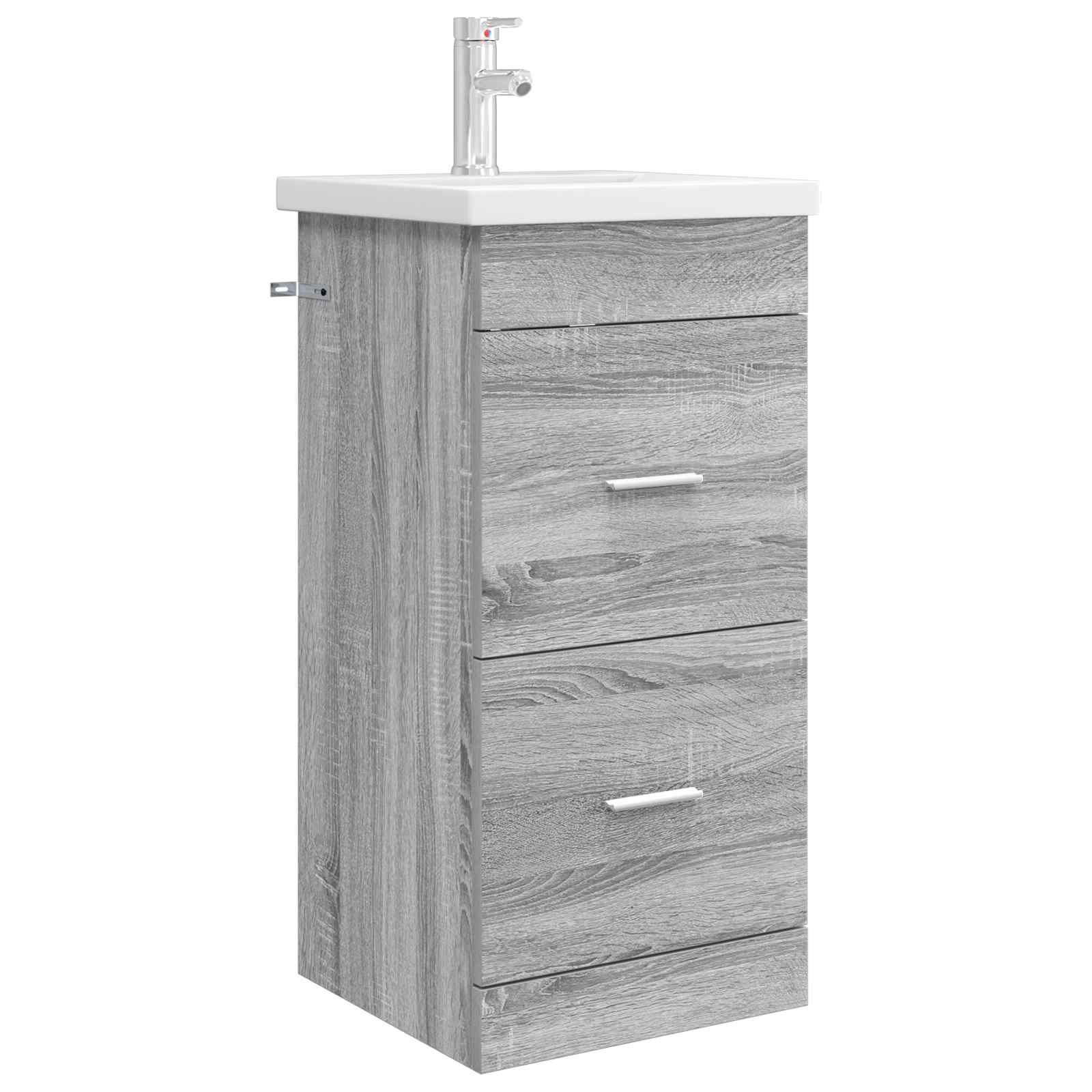 Badezimmerschrank mit Waschbecken Grau Sonoma 42 x 40 x 84,5 cm
