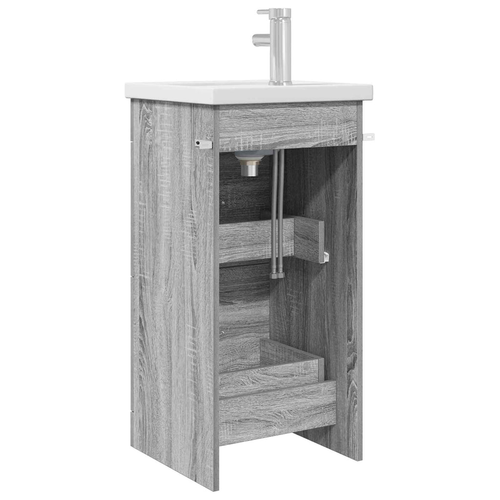 Badezimmerschrank mit Waschbecken Grau Sonoma 42 x 40 x 84,5 cm