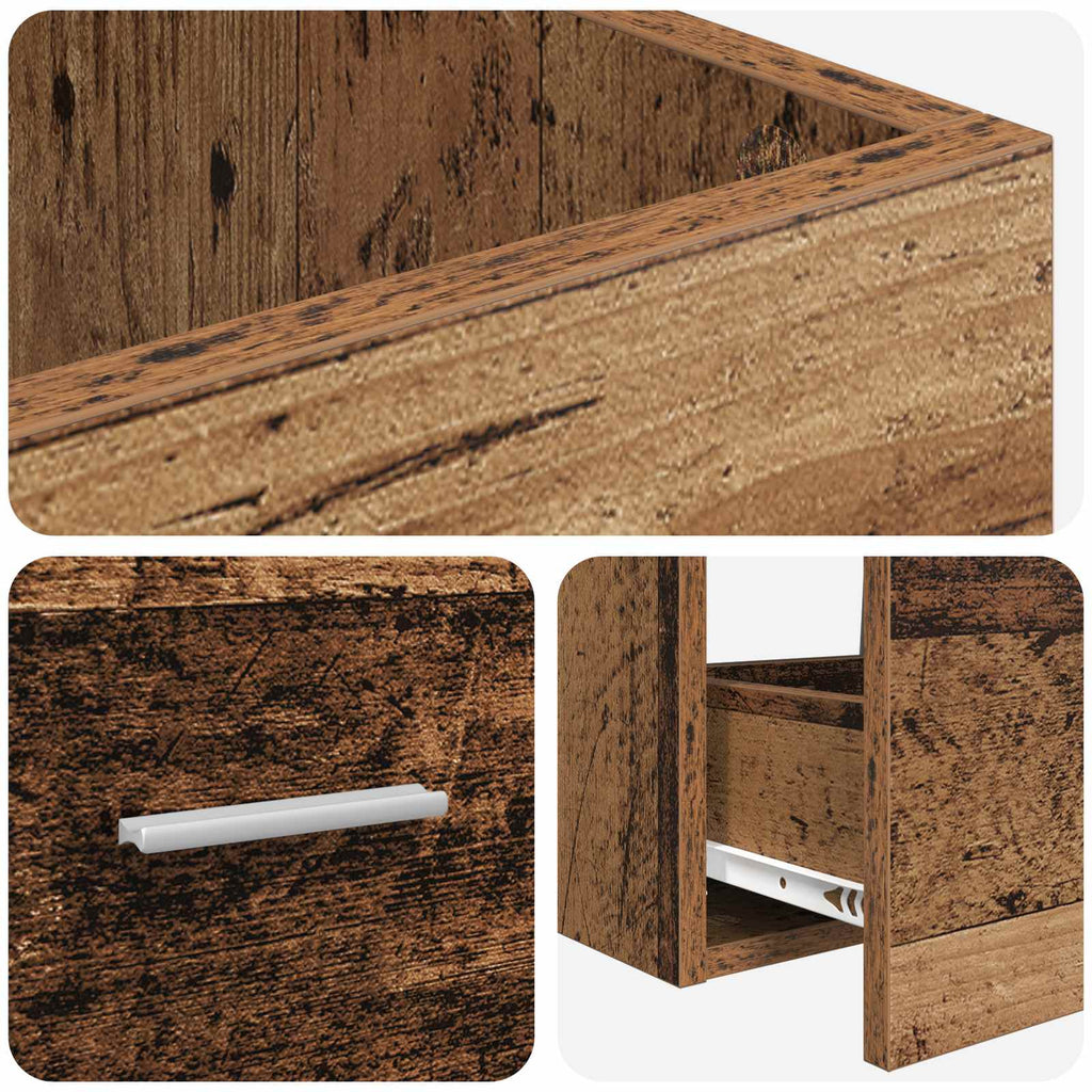 Badezimmerschrank mit Waschbecken Altholz 42 x 40 x 84,5 cm