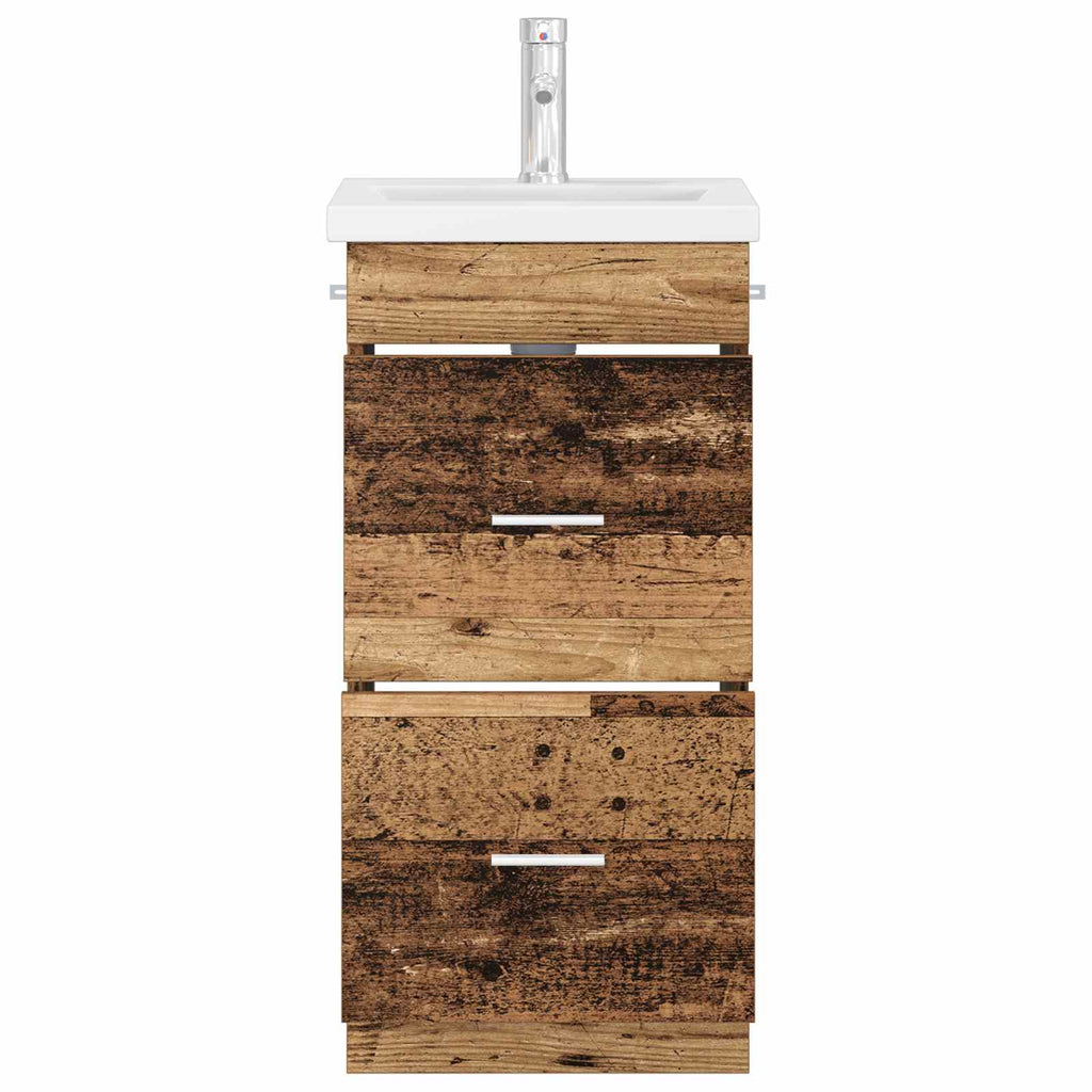 Badezimmerschrank mit Waschbecken Altholz 42 x 40 x 84,5 cm