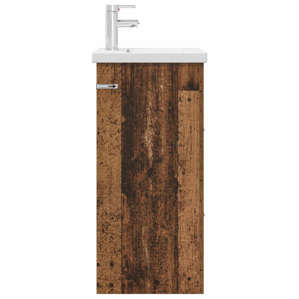 Badezimmerschrank mit Waschbecken Altholz 42 x 40 x 84,5 cm