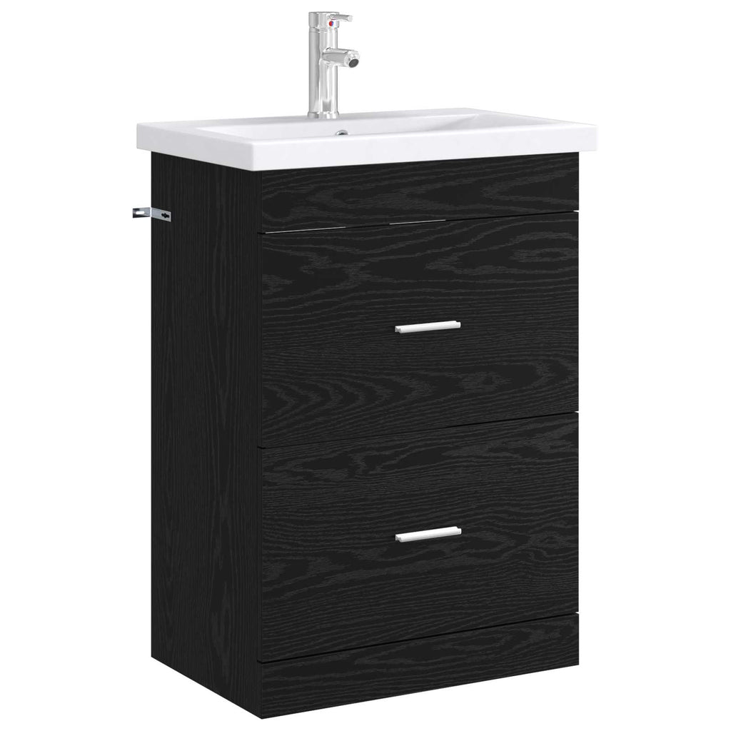Badunterschrank Schwarze Eiche 56 x 37,5 x 81 cm Holzwerkstoff