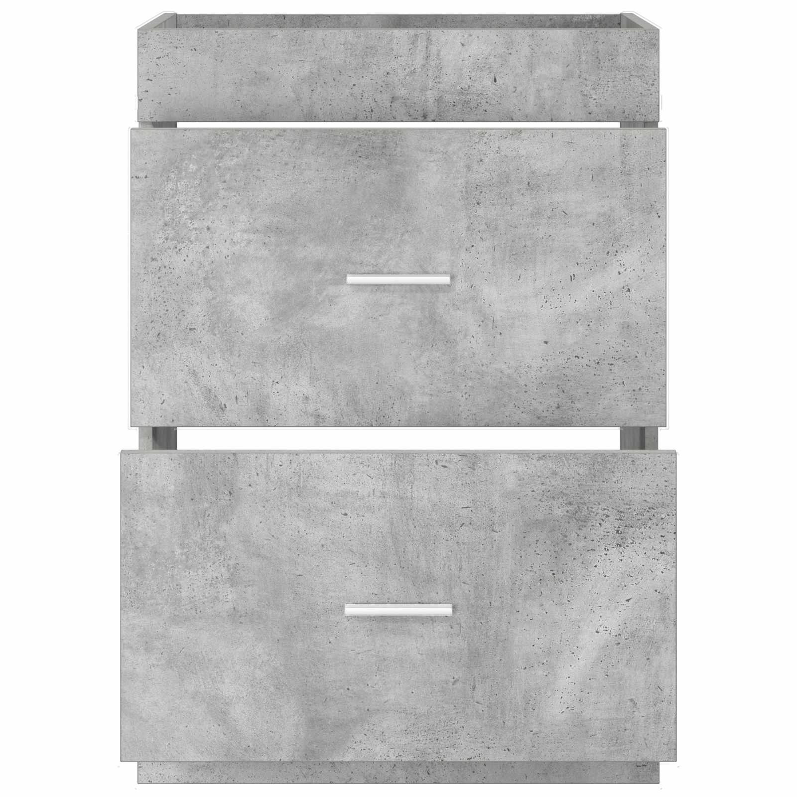 Badunterschrank Betongrau 56 x 37,5 x 81 cm Holzwerkstoff