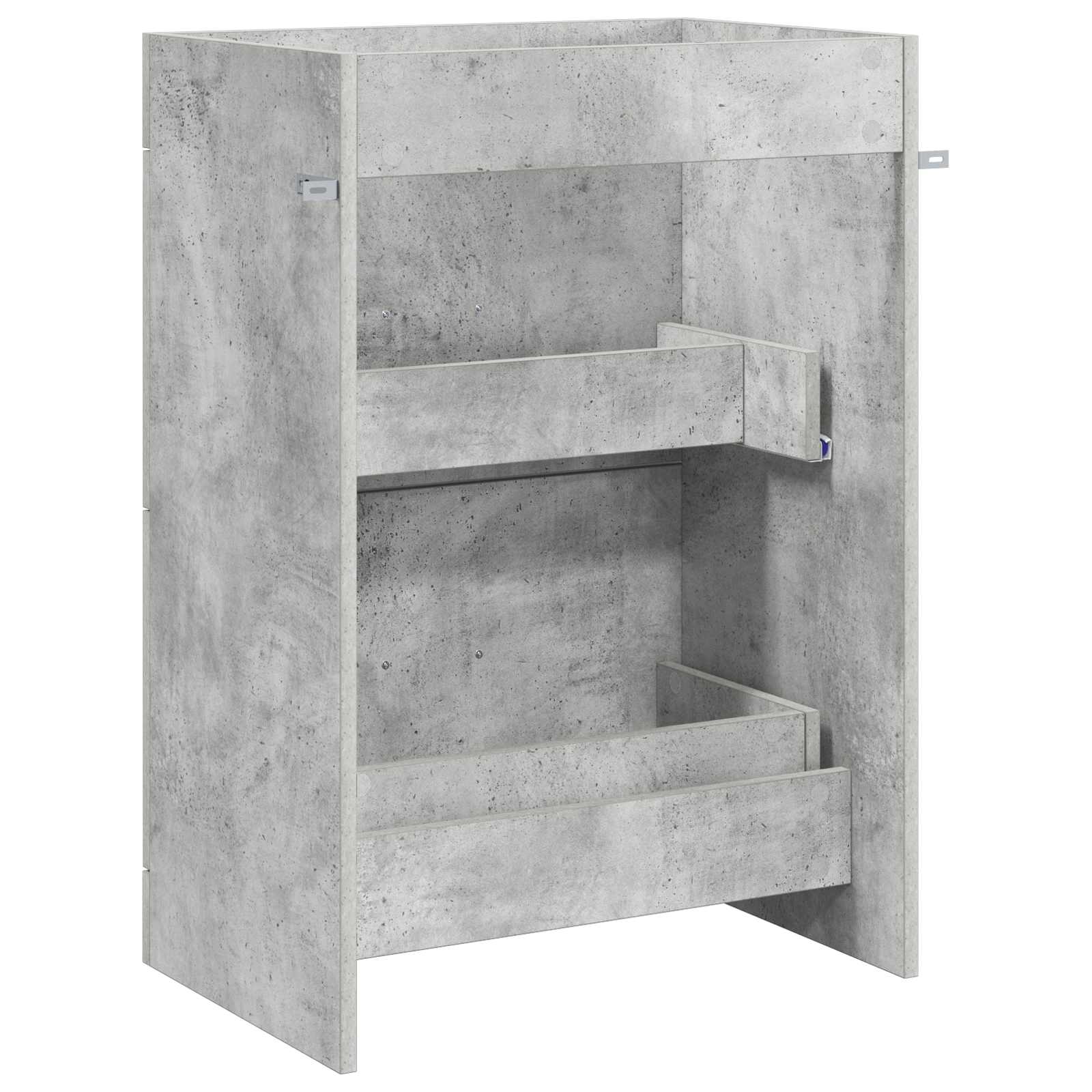 Badunterschrank Betongrau 56 x 37,5 x 81 cm Holzwerkstoff