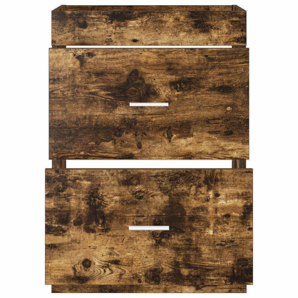 Badunterschrank Geräucherte Eiche 56 x 37,5 x 81 cm