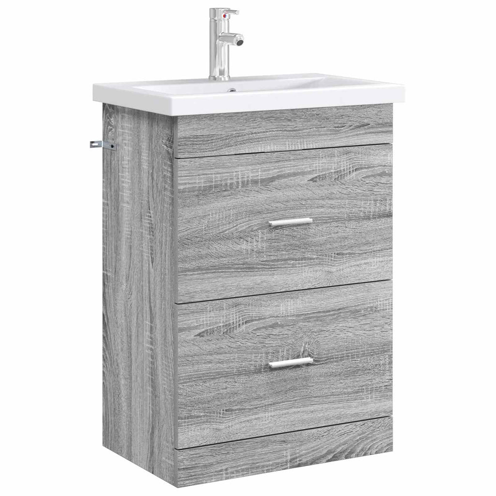 Badunterschrank Grau Sonoma 56 x 37,5 x 81 cm Holzwerkstoff