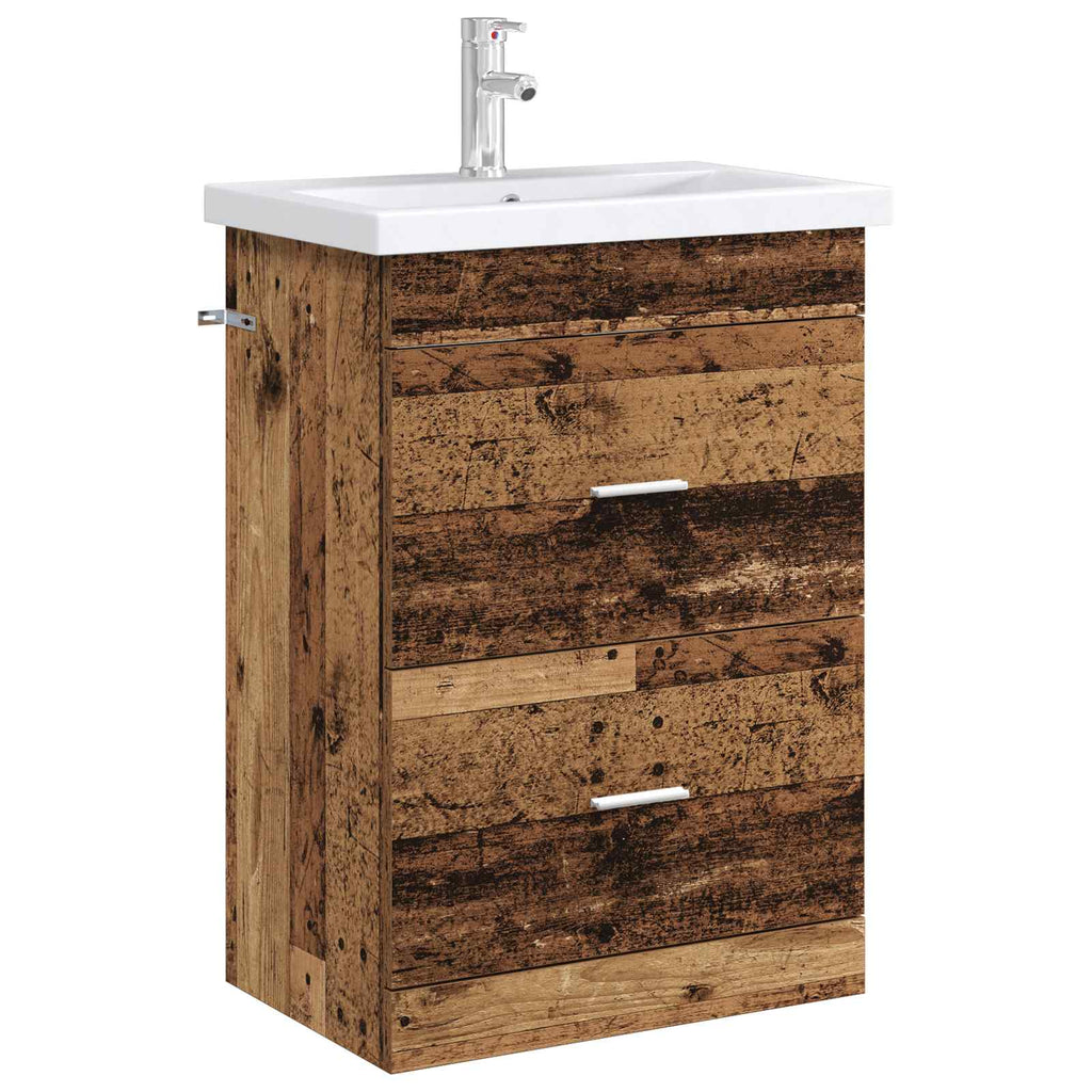 Badunterschrank Altholz 56 x 37,5 x 81 cm Holzwerkstoff