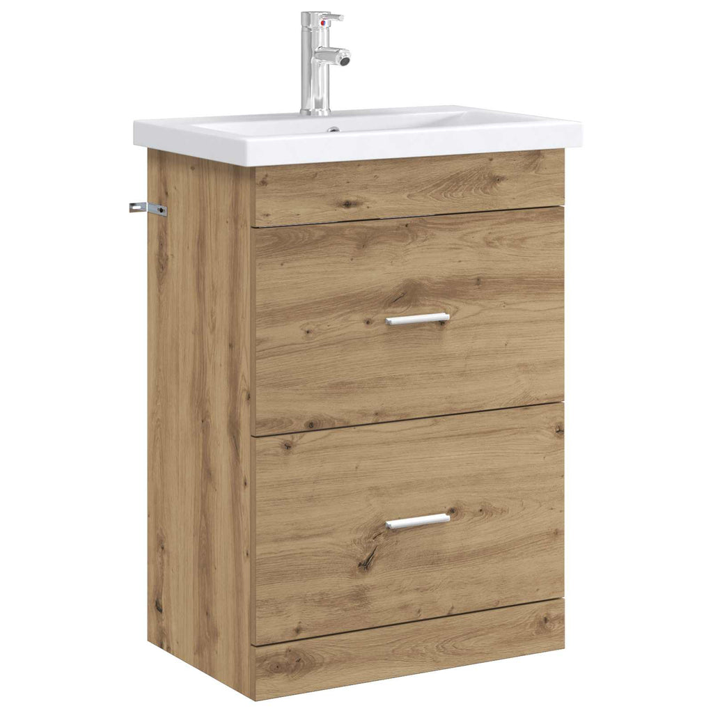 Badunterschrank Artisan-Eiche 56 x 37,5 x 81 cm Holzwerkstoff