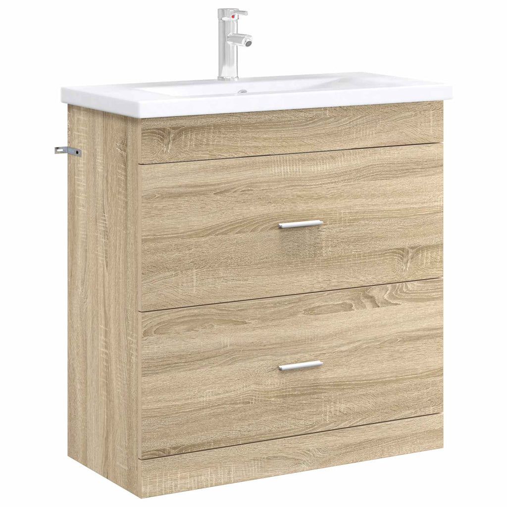 Badunterschrank Sonoma-Eiche 78,5 x 37,5 x 81 cm Holzwerkstoff