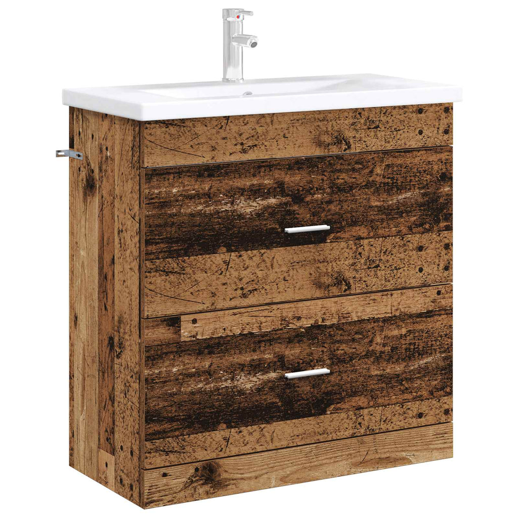 Badunterschrank Altholz 78,5 x 37,5 x 81 cm Holzwerkstoff