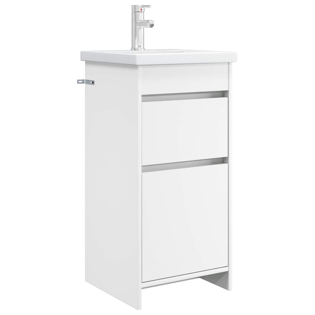 Badezimmerschrank mit Waschbecken Weiß 42 x 40 x 84,5 cm