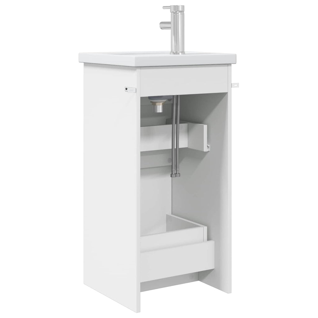 Badezimmerschrank mit Waschbecken Weiß 42 x 40 x 84,5 cm