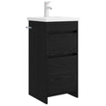 Badezimmerschrank mit Waschbecken Schwarze Eiche