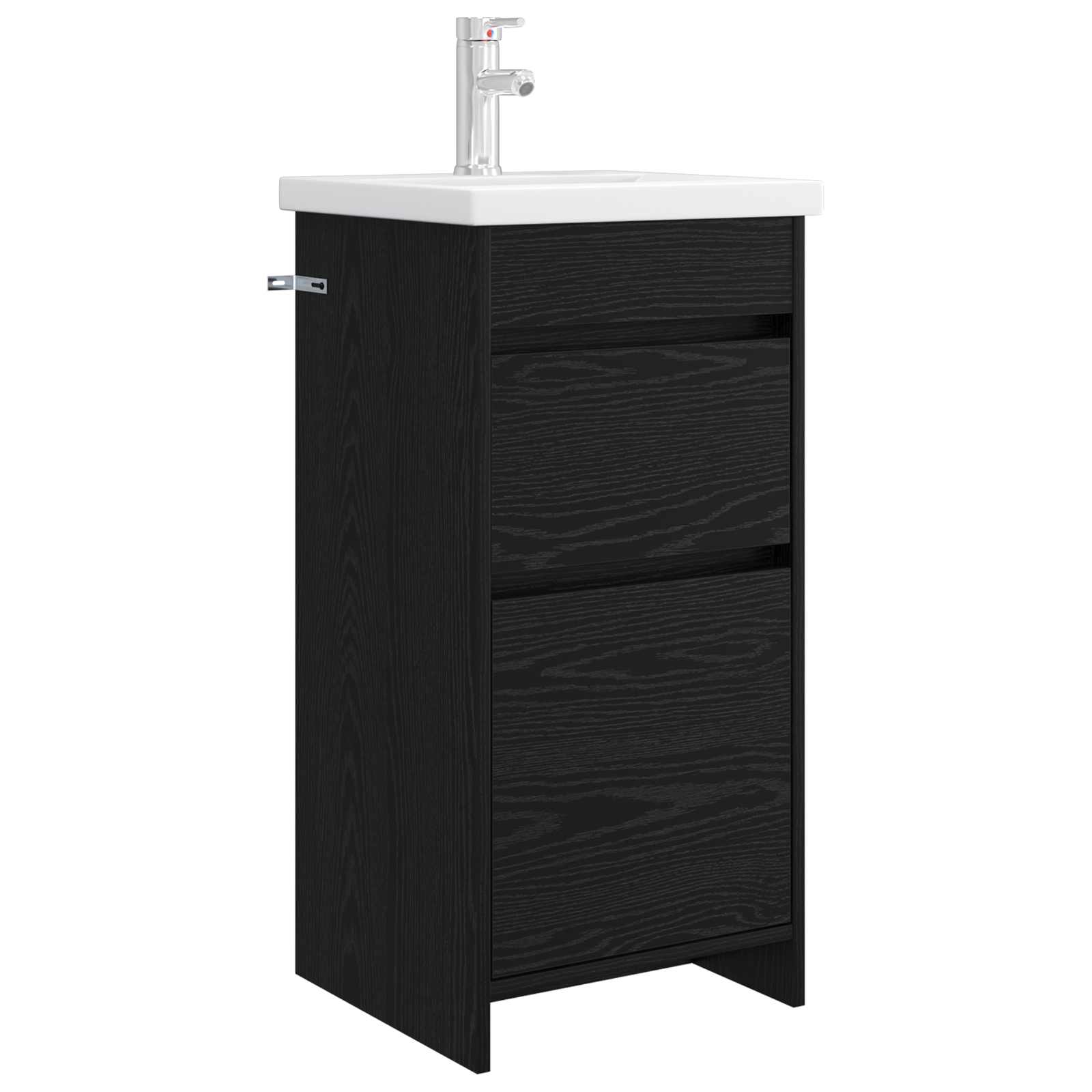 Badezimmerschrank mit Waschbecken Schwarze Eiche