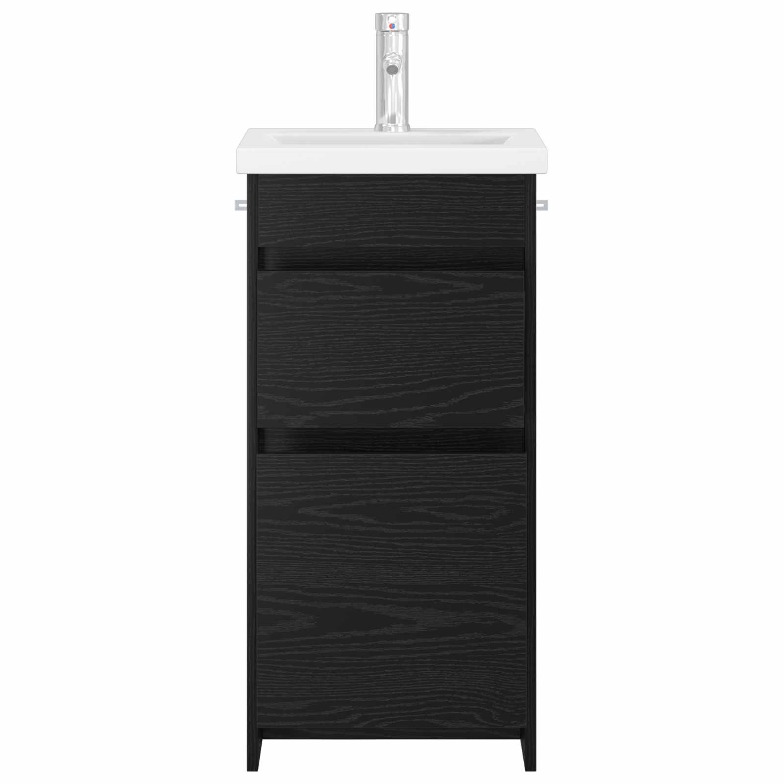 Badezimmerschrank mit Waschbecken Schwarze Eiche
