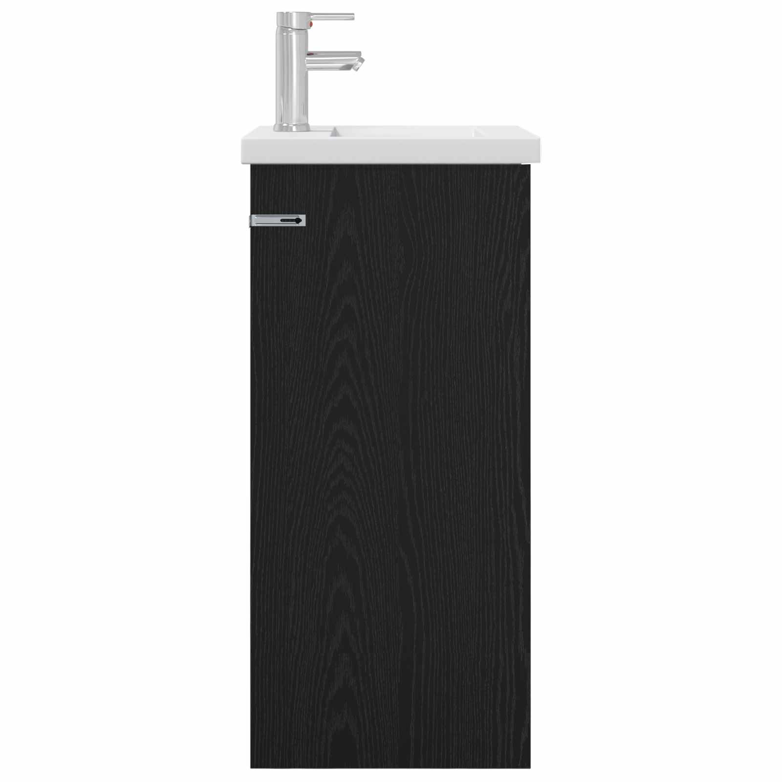 Badezimmerschrank mit Waschbecken Schwarze Eiche