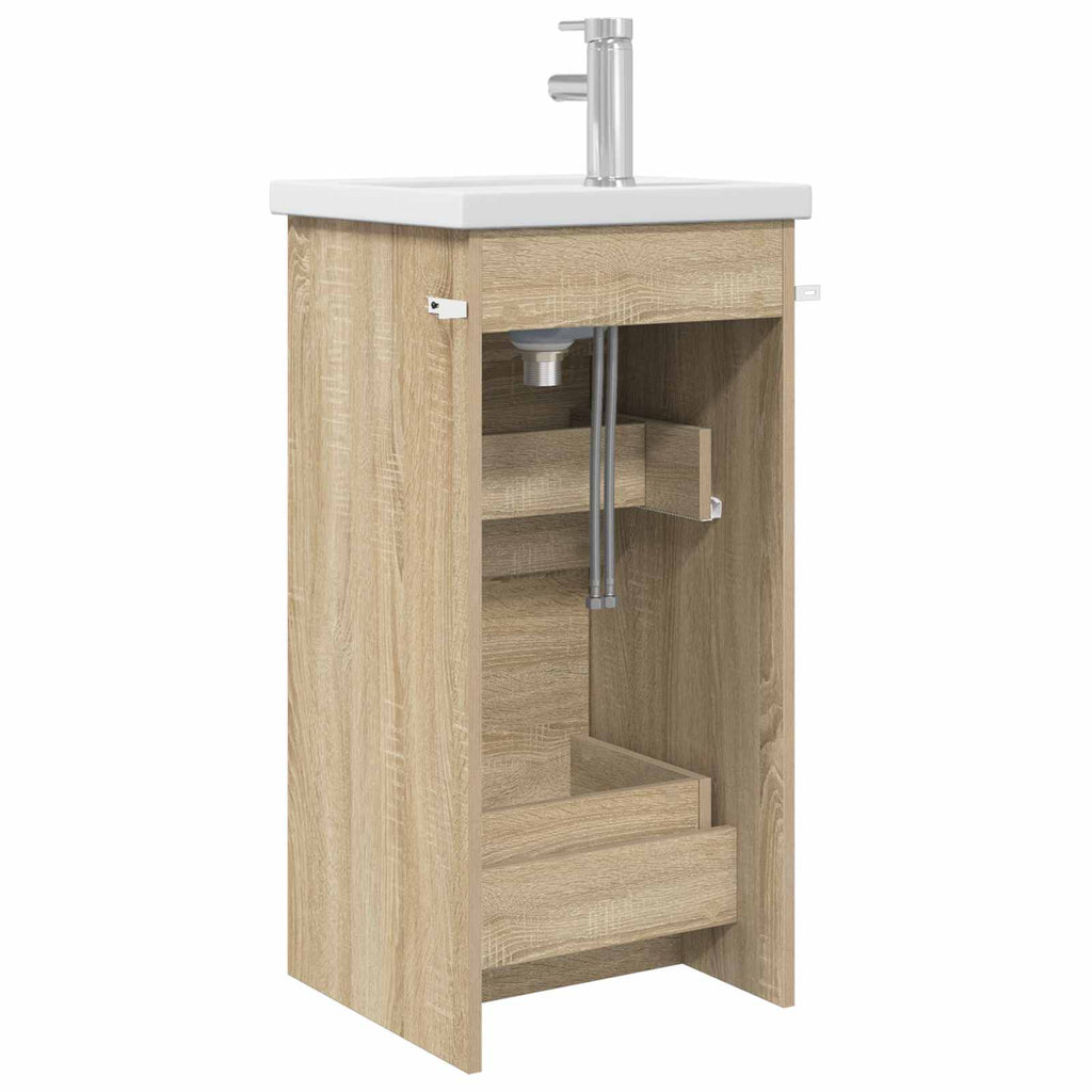 Badezimmerschrank mit Waschbecken Sonoma-Eiche