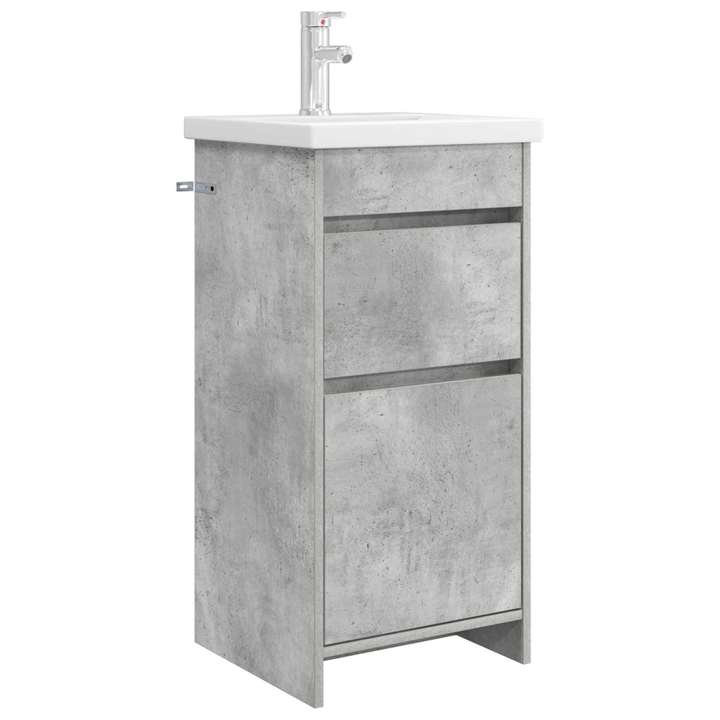 Badezimmerschrank mit Waschbecken Betongrau 42 x 40 x 84,5 cm
