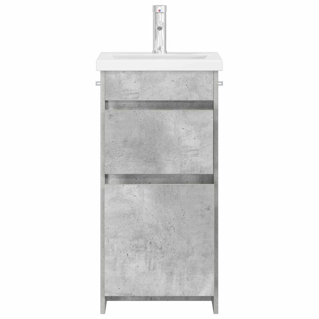 Badezimmerschrank mit Waschbecken Betongrau 42 x 40 x 84,5 cm
