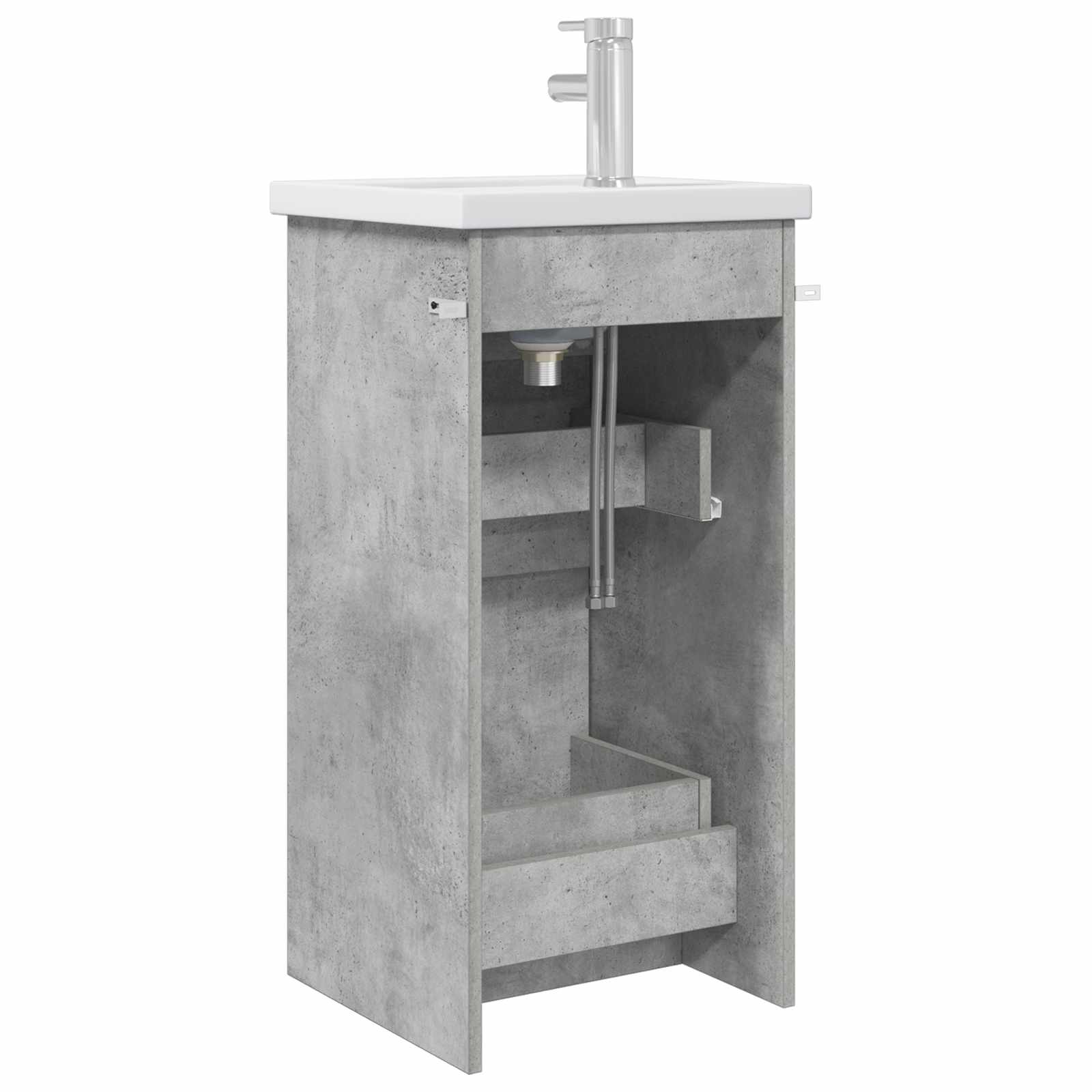 Badezimmerschrank mit Waschbecken Betongrau 42 x 40 x 84,5 cm