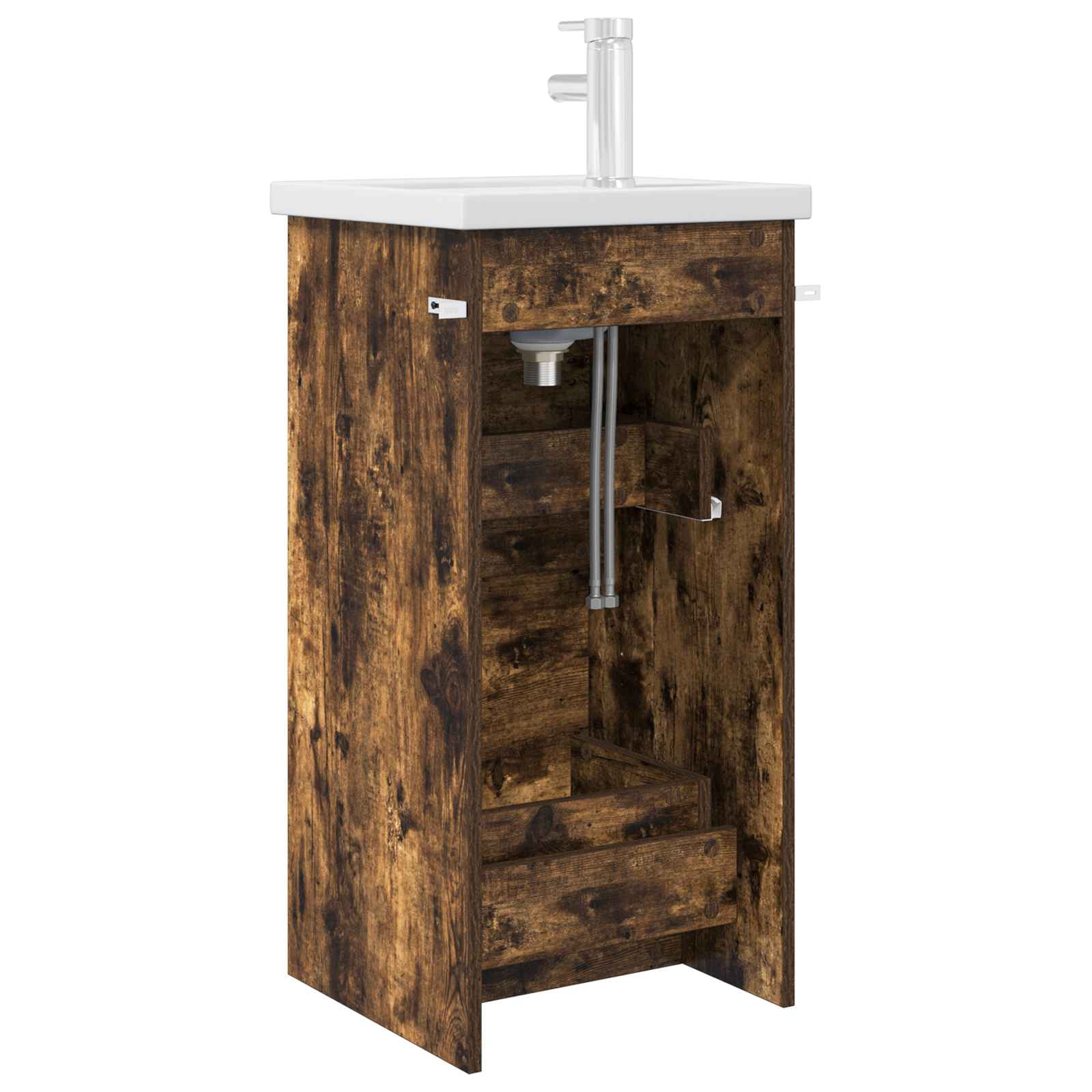 Badezimmerschrank mit Waschbecken Geräucherte Eiche
