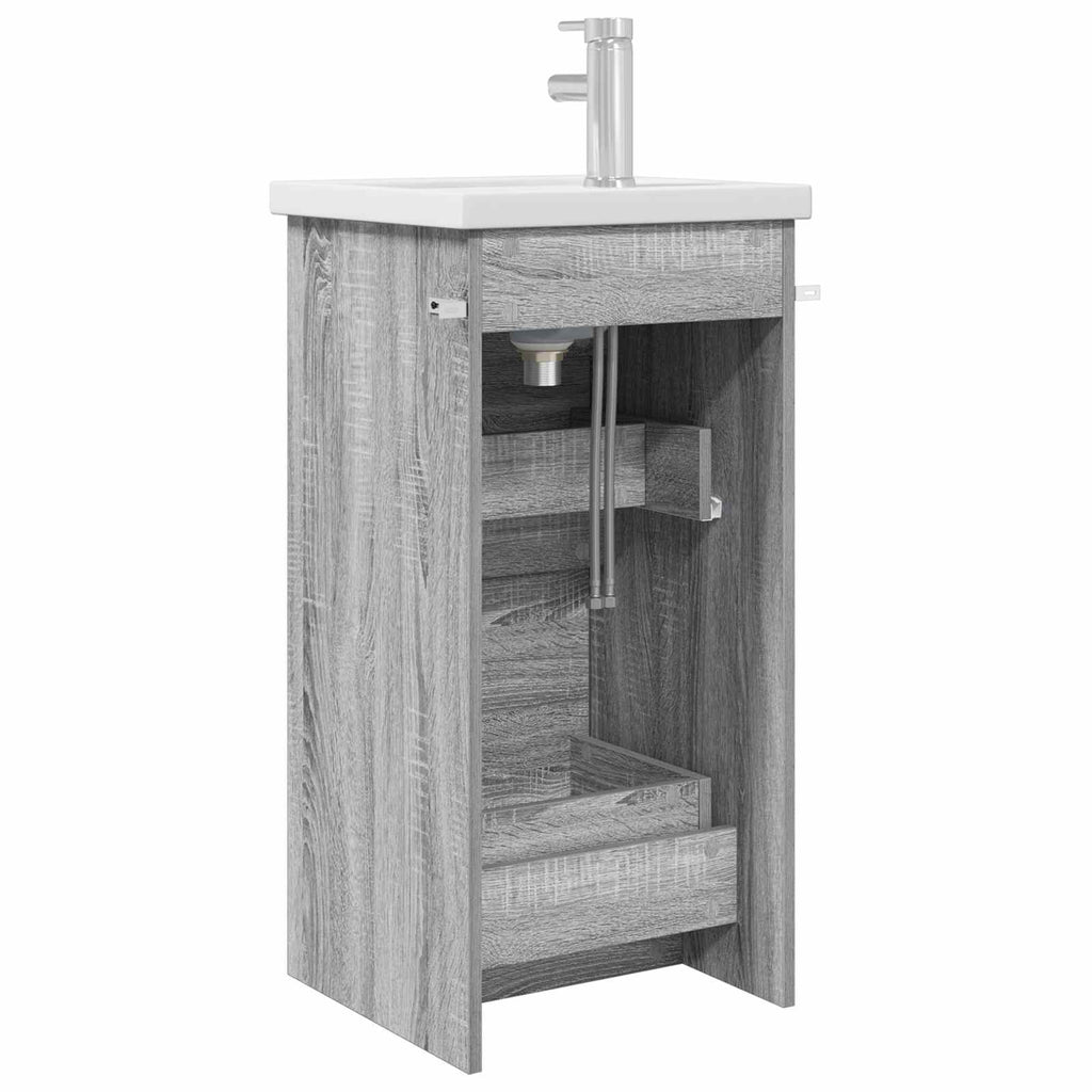 Badezimmerschrank mit Waschbecken Grau Sonoma 42 x 40 x 84,5 cm
