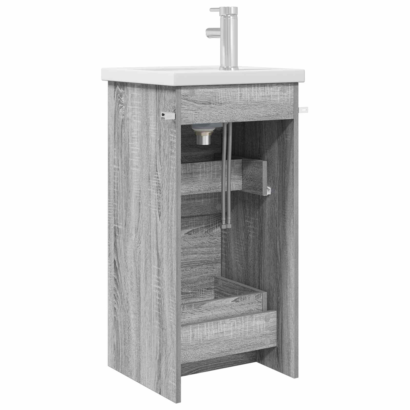 Badezimmerschrank mit Waschbecken Grau Sonoma 42 x 40 x 84,5 cm