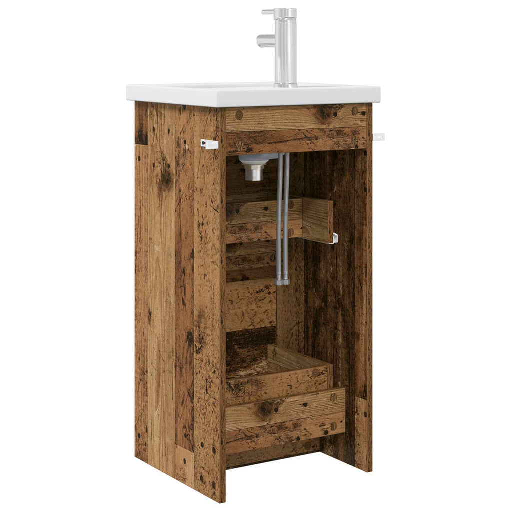 Badezimmerschrank mit Waschbecken Altholz 42 x 40 x 84,5 cm