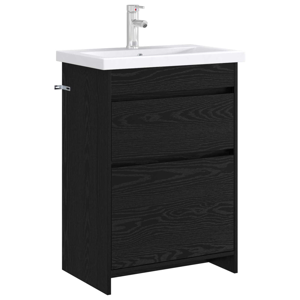 Badunterschrank Schwarze Eiche 56 x 37,5 x 81 cm Holzwerkstoff