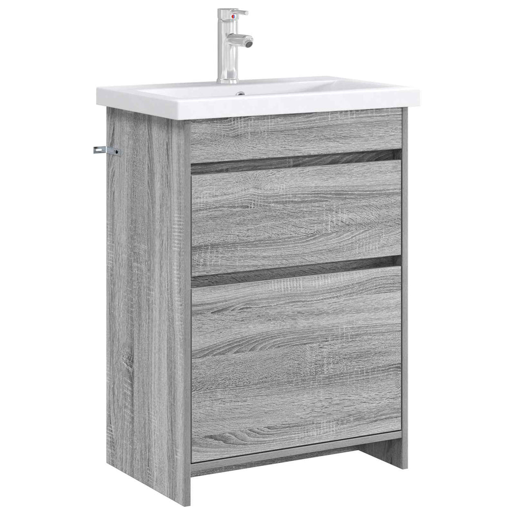 Badunterschrank Grau Sonoma 56 x 37,5 x 81 cm Holzwerkstoff