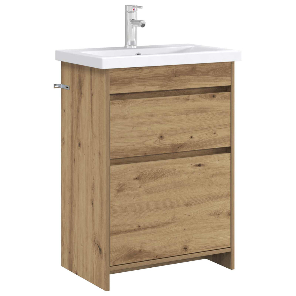Badunterschrank Artisan-Eiche 56 x 37,5 x 81 cm Holzwerkstoff