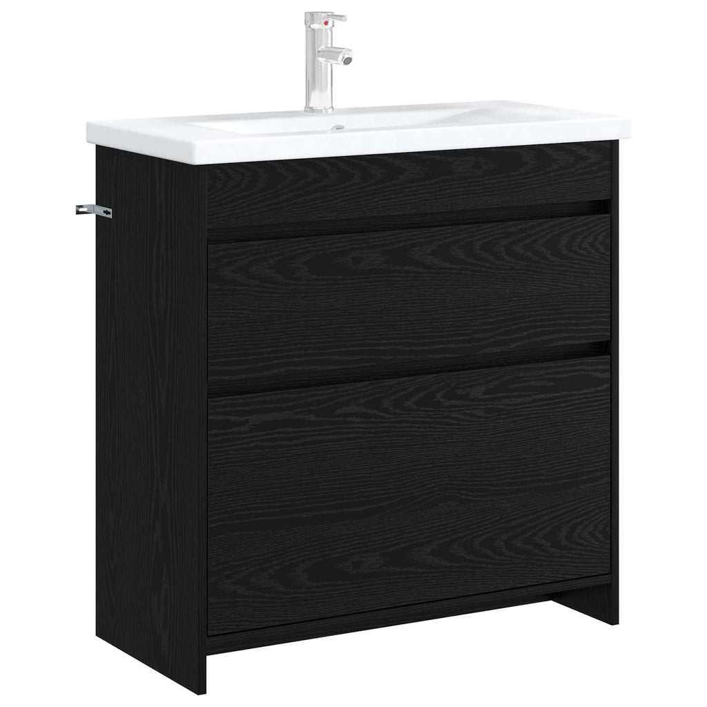 Badunterschrank Schwarze Eiche 78,5 x 37,5 x 81 cm