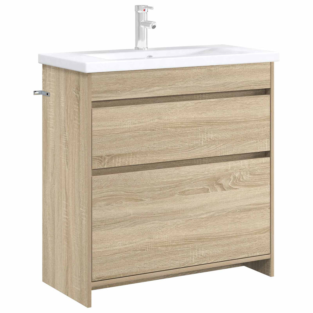 Badunterschrank Sonoma-Eiche 78,5 x 37,5 x 81 cm Holzwerkstoff