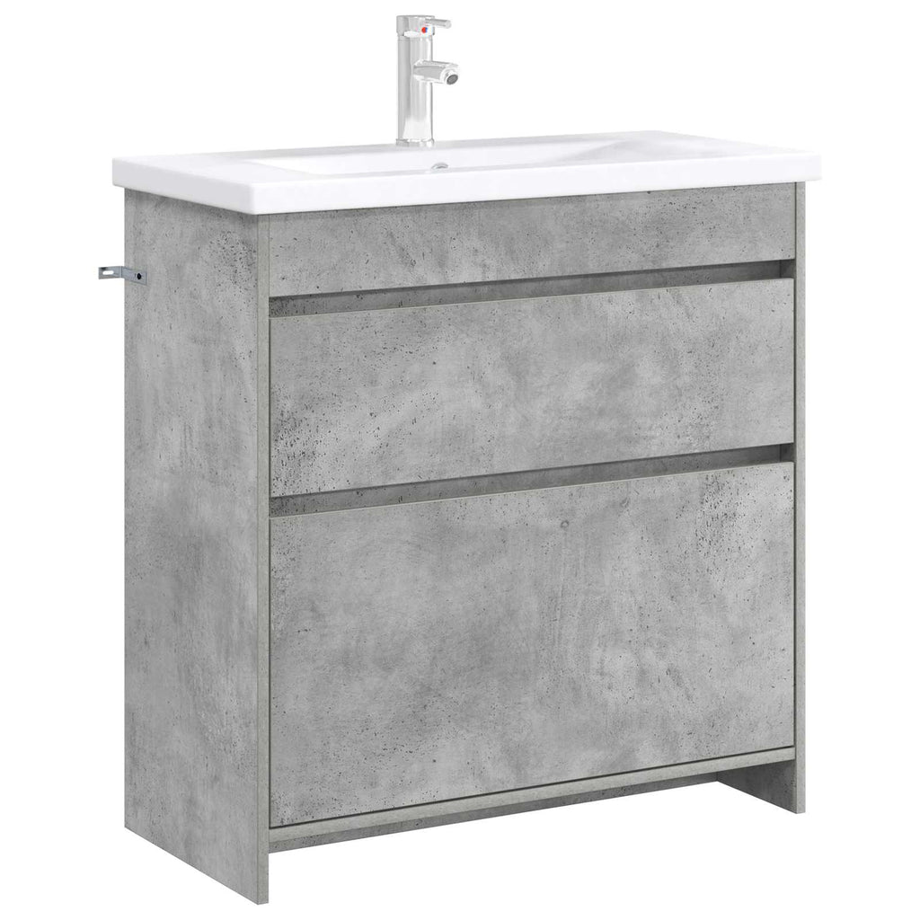 Badunterschrank Betongrau 78,5 x 37,5 x 81 cm Holzwerkstoff