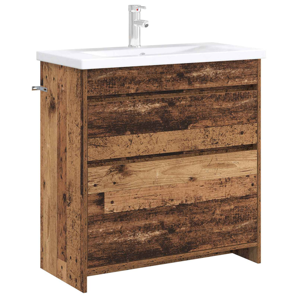 Badunterschrank Altholz 78,5 x 37,5 x 81 cm Holzwerkstoff