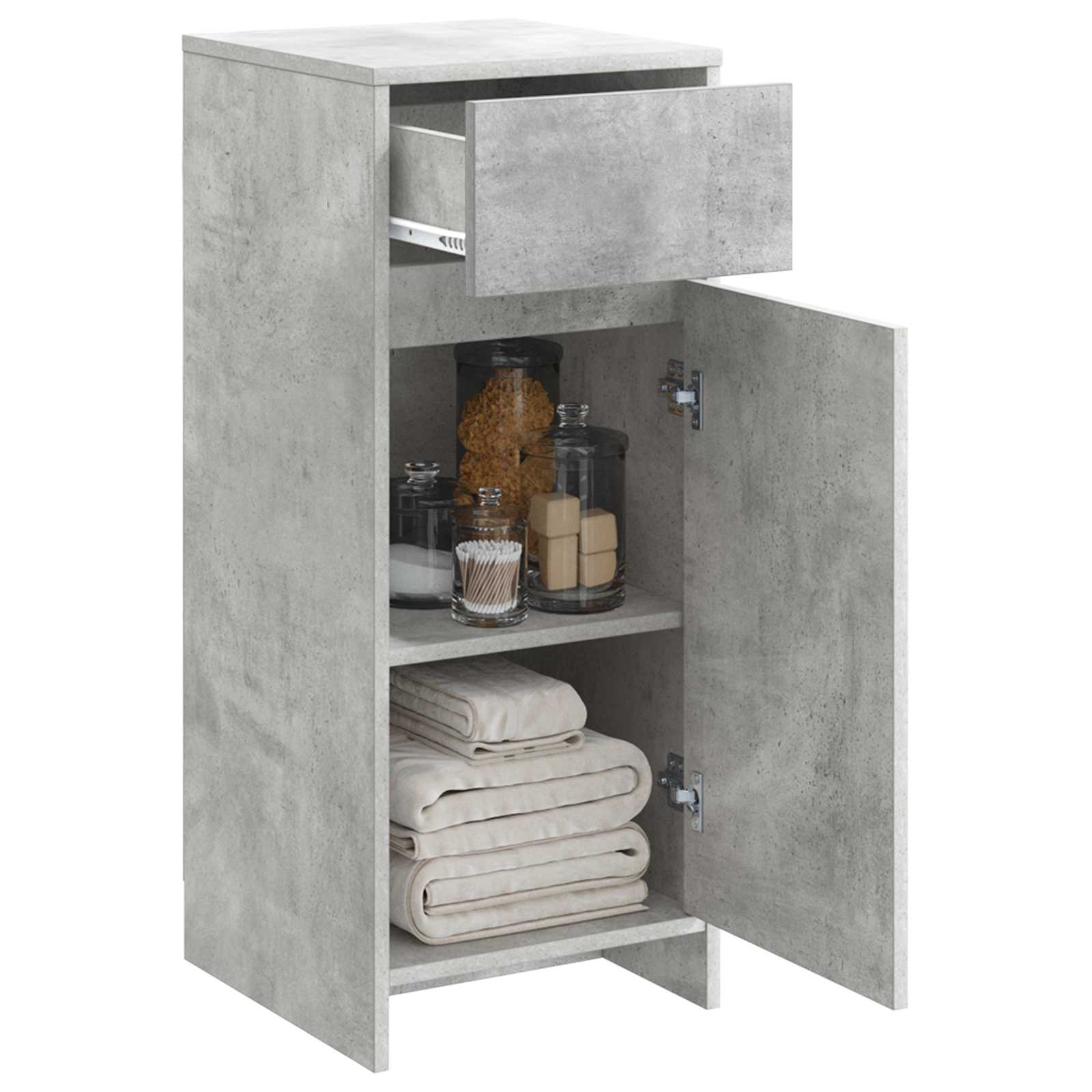 Badezimmerschrank Betongrau 35 x 36,5 x 85 cm Holzwerkstoff
