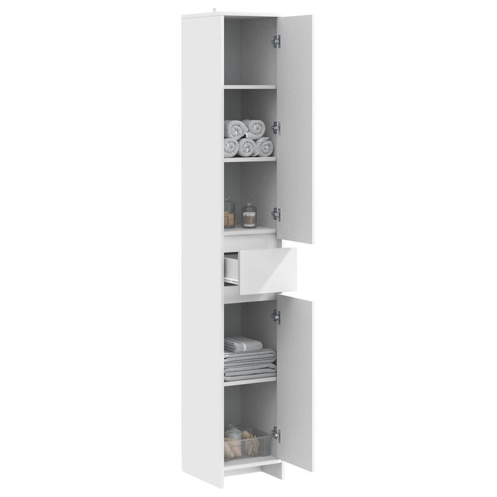 Badezimmerschrank Weiß 30 x 33 x 190 cm Holzwerkstoff